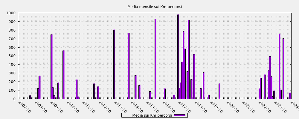 Media mensile sui Km percorsi